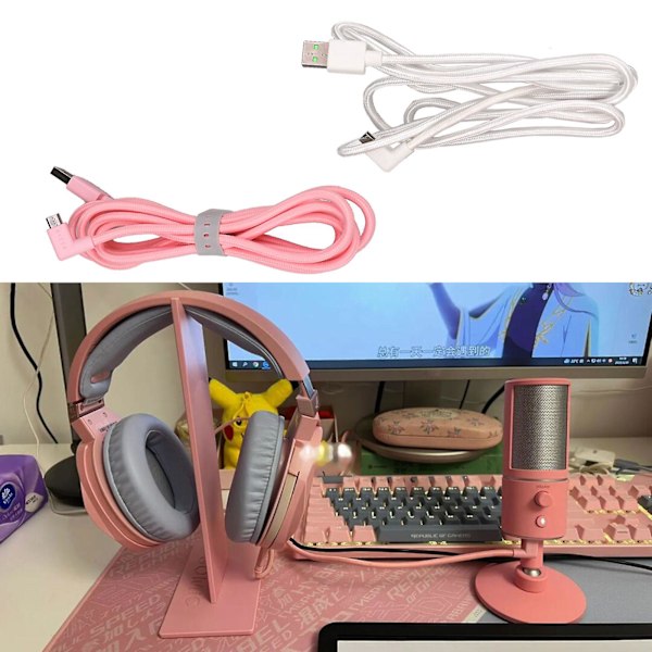 Razer Seiren X USB -suoratoistomikrofonille mikrofonikaapeli USB-latausjohto LGL White