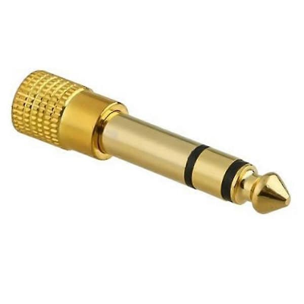 3,5 mm fatning til 6,5 mm jackstik lydstereo-adapter guld premium kvalitet 6,5 mm 1/4 tomme hovedtelefon (LGL)