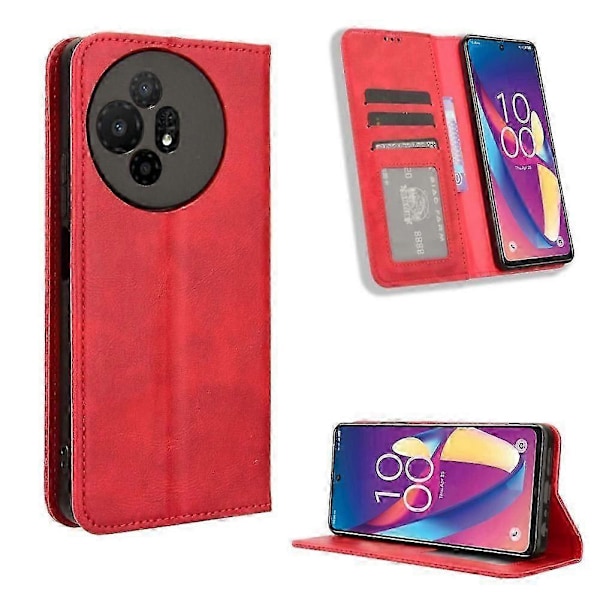 Kotelo sopii TCL 50 XL 5G lompakolle PU-nahka magneettisella sulkimella LGL Red