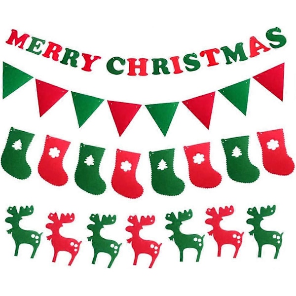 Stycken Jul Hängande Vimpel Banner Girlanger Vimpel för Julfest Ornament DIY Hem Hotell Gård Väggdekoration (LGL)