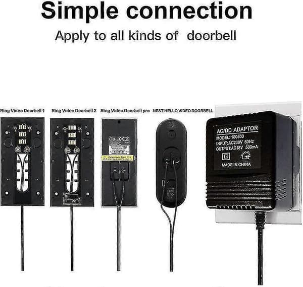 Virtalähde Nest Hello -video-ovikellolle, video-ovikello-videointercom (LGL)