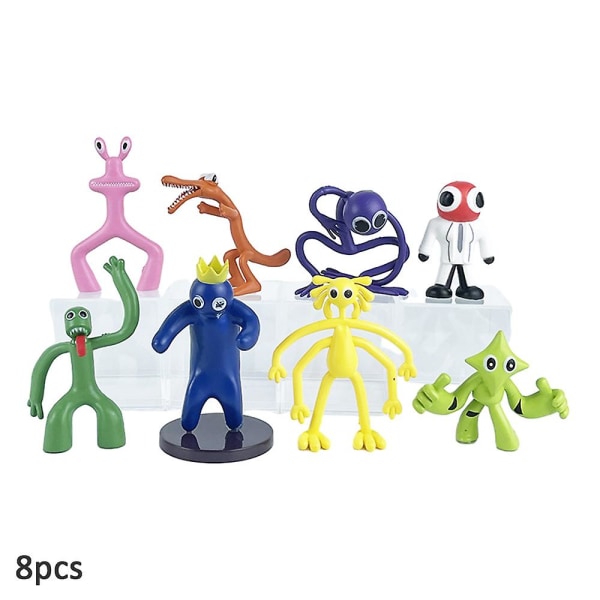 8 stk. Rainbow Friends figurer legetøj horror spil karakterer model dukker kage toppers festartikler børnegaver