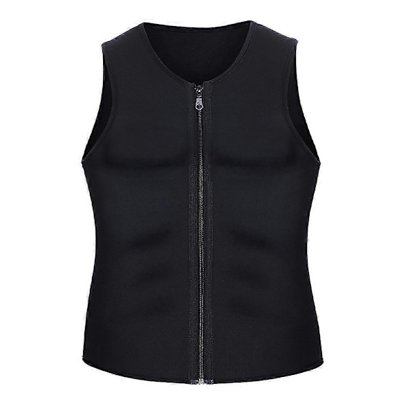 Svettväst för män Sauna Träningströja Fitness Sport Gym Bantning Neopren Termisk Tank Top Bränn Fett Viktminskning LGL Black S