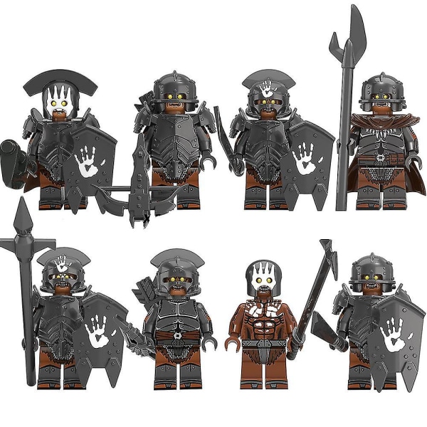 8 st/set The Lord Of The Rings-serien Minifigurer Byggklossar Kit, Warrior Mini Actionfigurer Leksaker Fans Gåvor För 6 År + Barn Pojkar Flickor[GL]