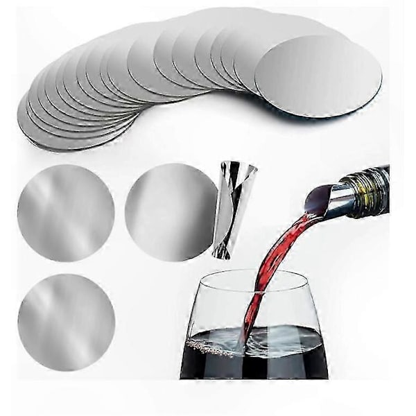 300-pack 3\" Silver Vinkorkar, Droppfri Droppstopp för Flaskor (LGL)