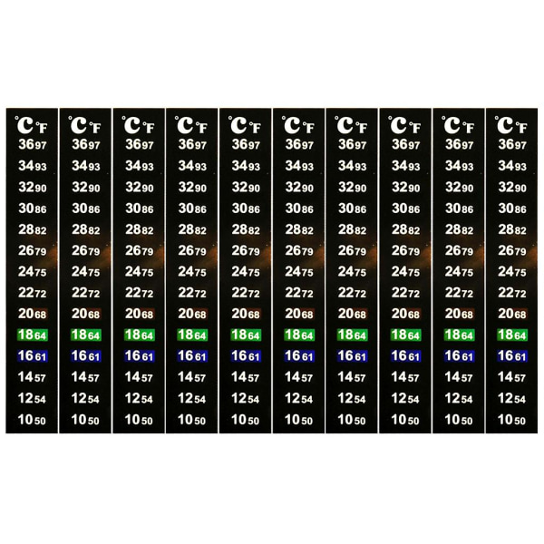Klistermærke Temperatur Termometer Digitalt Display Strips 50-97F 10-36C 1/10stk [LGL]
