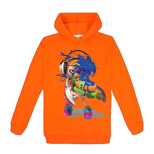 Splatoon Medium och Large Barn Flickor och Hösttryck Mode Hoodie Sweater Top_jl orange 110cm