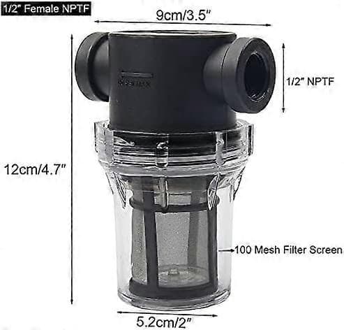 Pipeline 1/2\" Vandpumpefilter med 100 Mesh Rustfrit Stål Si, Inline Mesh Filter til Havevanding (LGL)
