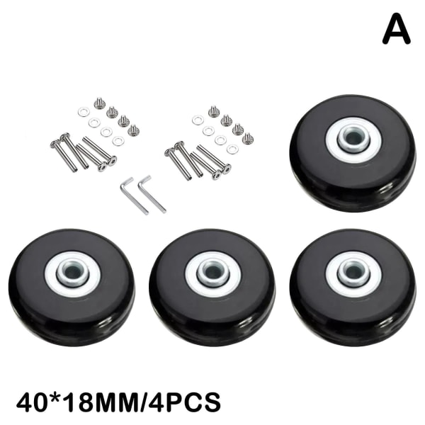 4 kpl matkalaukkujen pyörät, korvaavat matkatavarat, kestävät akselit, liukuvat pyörät, rullat, ruuvit, korjaustyökalu, lisävarusteet A