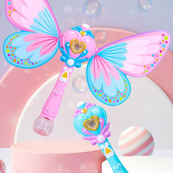 Bobleblæser Aftagelig Elektrisk Sikker Lækagesikker Glat Overflade Underholdning Nyhed Sommerfugleform Bubble Stick pigelegetøj[GL] Pink