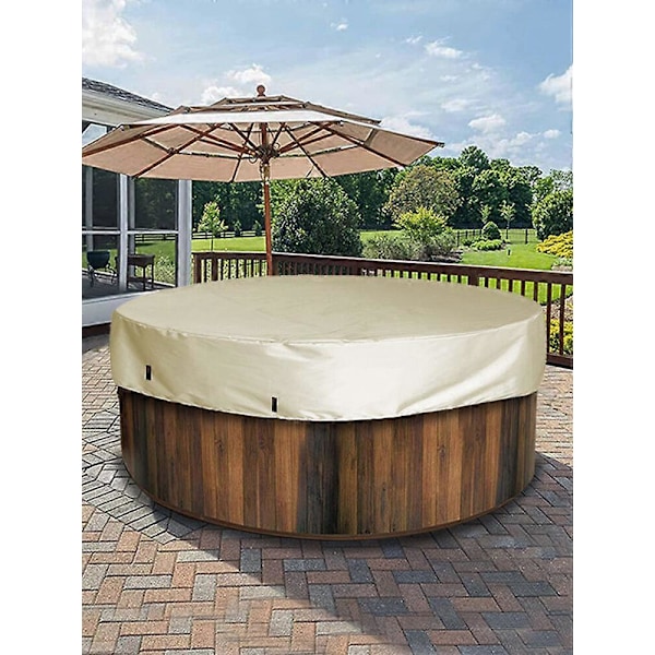Badtunna Baldakin Badkar Skydd Vattentätt Utomhusskydd - Rund Anti-UV Spa Kåpa LGL Brown