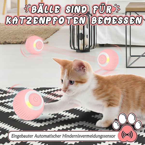 Självrullande Kattretande Bolleksak USB-laddning Hållbar Kattleksak Husdjursleksaker Produkt LGL Sudden Ball Blue
