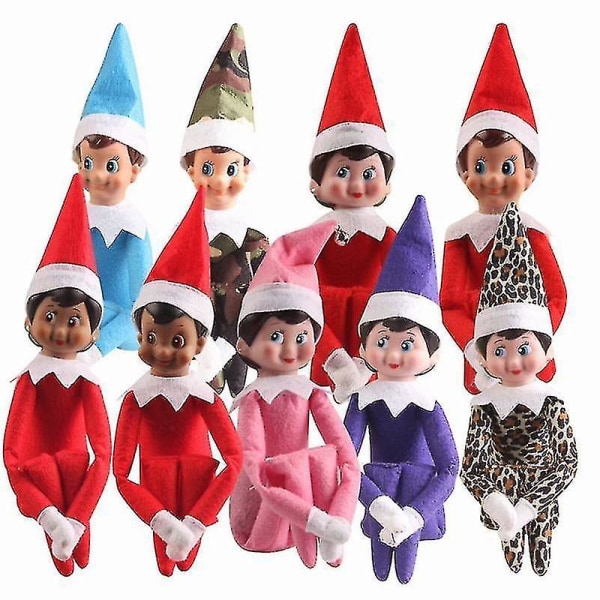 The Elf Doll Juleindretning Børnegave Overraskelse Plys Legetøj Holiday Reideer Elves Pink Røde farver Green Clothes Boy