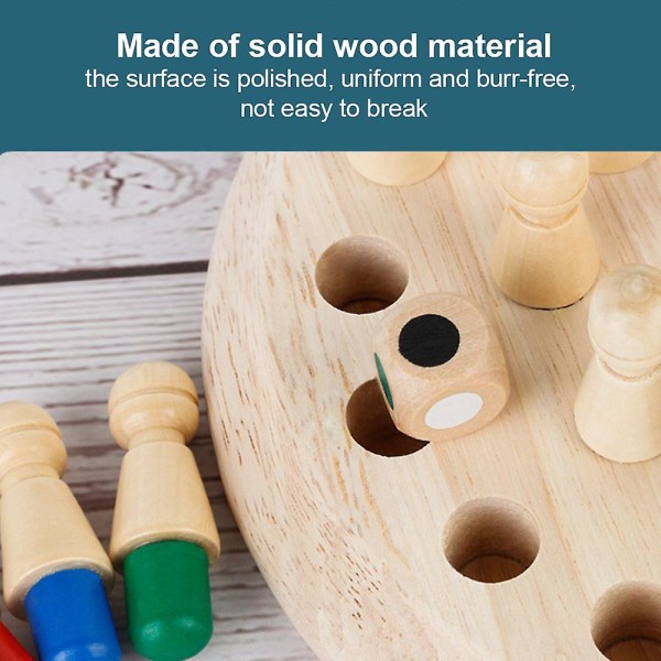 Trä Memory Match Stick Schackspel Set, Roligt Block Brädspel Förälder-barn Interaktion Leksak För Pojkar Och Flickor Från 2 År Och Uppåt