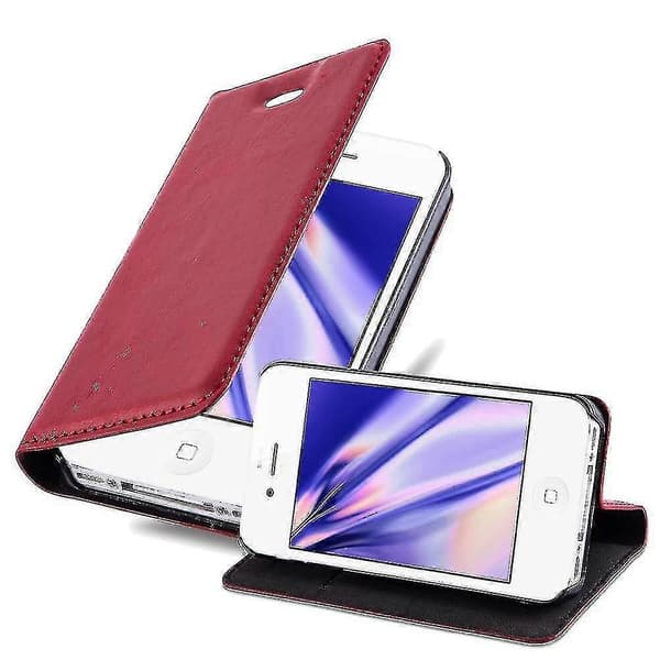 Fodral för iPhone 4 / 4s Vikbart telefonfodral - Skydd - Med stativfunktion och kortfack (LGL) Red