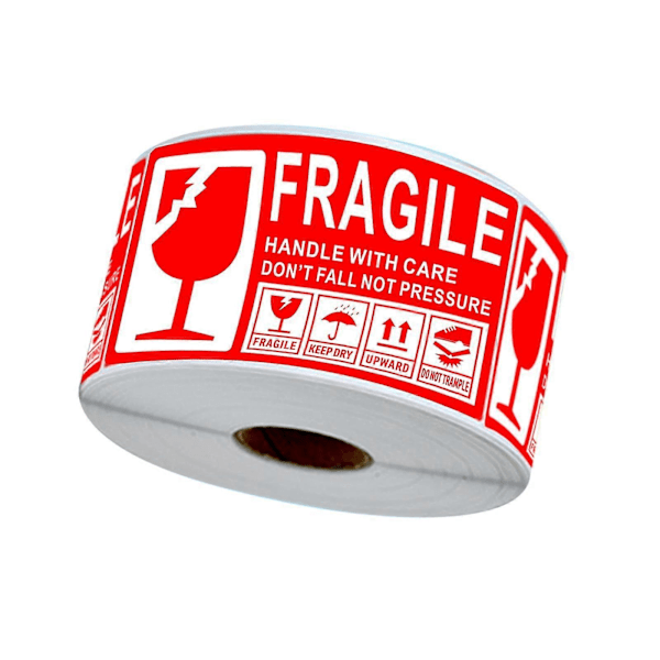 Ömtåliga Stickers Hantera Varsamt Klistermärken för Frakt Flytt Glas Ömtåliga Etiketter, 1 Rulle LGL Style E as described