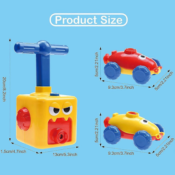 Wekity Power Balloon Car Toy For Kids, Balloon Launcher Car Toy Set For Kids Science Toy, Inflatable Balloon Pump Cars Racer Kit For Boys Girls