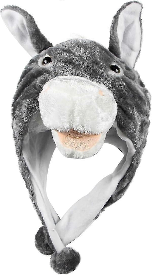 Plysch Roliga Djurhattar One Size Mössa Polyester med Fleece Foder Bra Premium påsk premium (LGL) Donkey