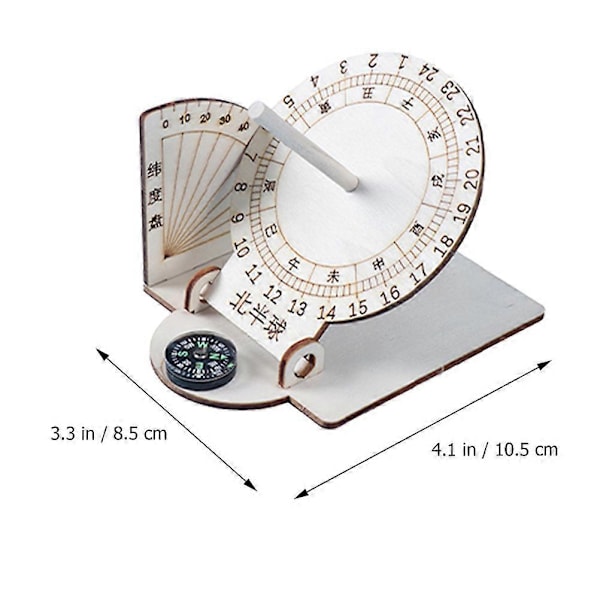 2 stk ekvatorial solurklokke undervisningshjelpemiddel vitenskapelig solurmodell tre vitenskapelig modell 10.50X8.50X7.50CM