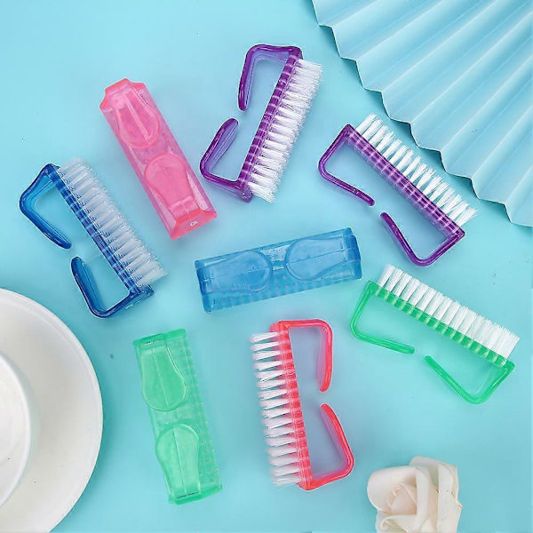 Nagelborste Verktyg Plast Dammrengöringsborstar Nagelkonst Manikyr Pedikyr Verktygsborste 8st (LGL)