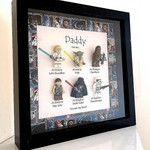 Superhjälte Fotoram Väggkonst Retro Tecknad Figur Familjedekoration LGL Black Family 6
