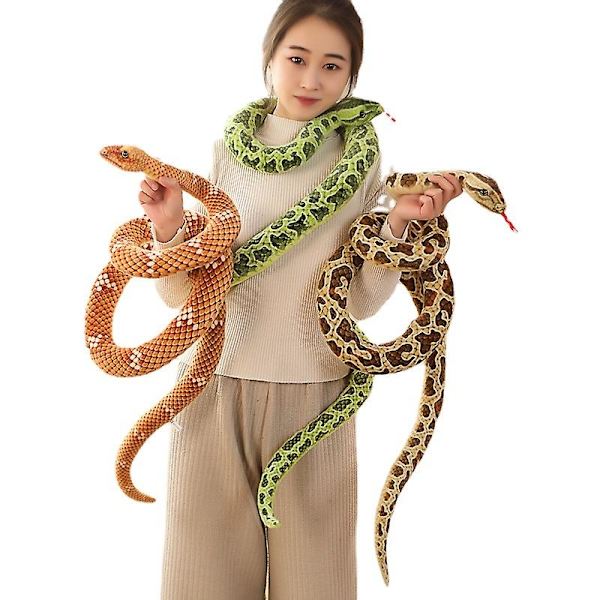 Rolig tecknad orm plyschleksak Blue Snake 200cm
