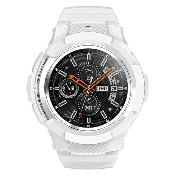 Samsung Galaxy Watch4 Classic 46mm:lle TPU-ranneke, säädettävä ranneke integroidulla kellokuorella [GGL] White Samsung Galaxy Watch4 Classic