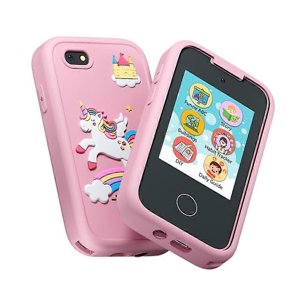 Smarttelefonleksaker för barn, presenter till flickor och pojkar 3-8 år, Lärleksak för småbarn jy LGL B-Pink Castle Unicorn