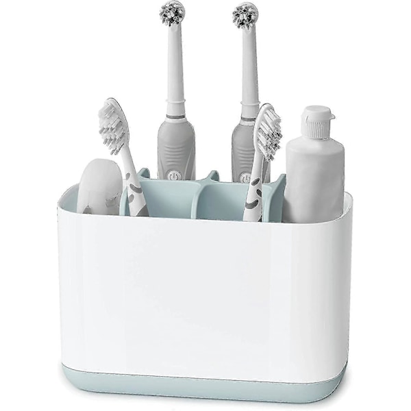 Joseph Joseph Easy-store - Stor Tandbørsteholder Caddy, Badeværelsesopbevaring - Hvid/blå LGL