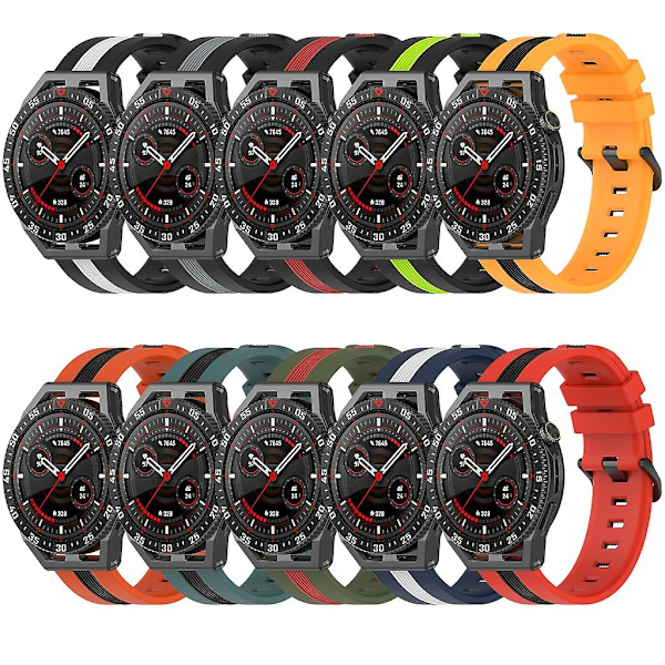 20/22mm silikoninen kellon ranneke rannekoru watch5/5 pro/VantageM/M2 LGL -kelloon Army green red 22mm