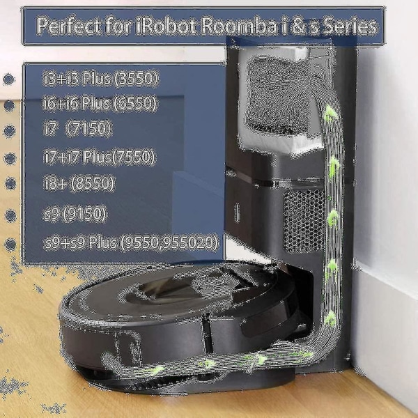 12 pakker støvsugerposer til Irobot Roomba I & S-serien I7 I7+/plus [LGL]