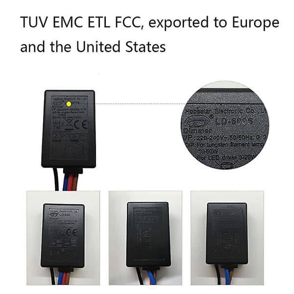 Ld-600s Indbygget 3-vejs Finger Touch Lysdæmper On/off Switch Us Eu (LGL) Black EU2