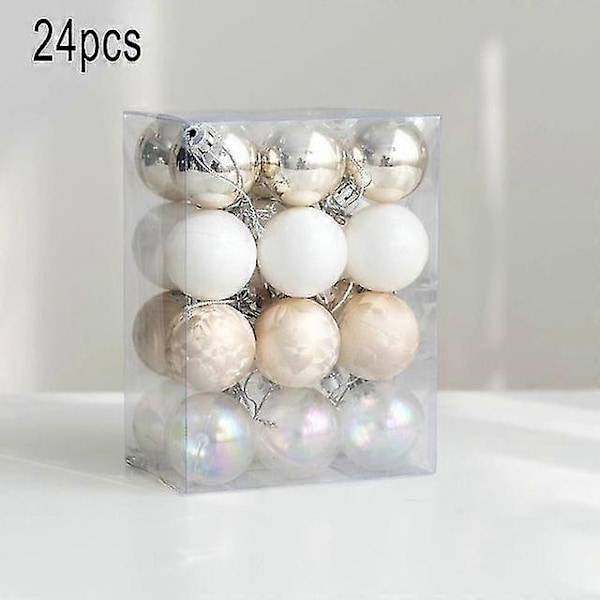 WJTG Dekorasjoner 2023 Julekuler Treballer Anheng Jul Hjem Hyggelig Fest Bryllup Ornament Forsyninger Plast J LGL 24PCS