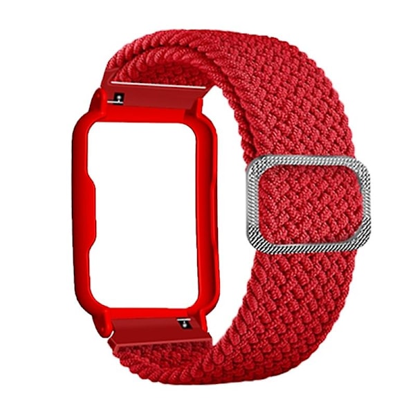 Nylonstickat elastiskt klockarmband för Oppo Watch Free, Ersättningsarmband med klockfodral LGL Red Style H Other OPPO Models