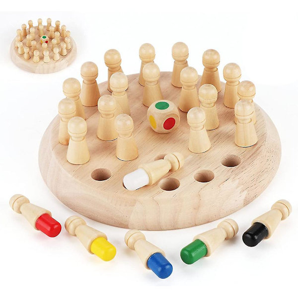 Træ Memory Match Stick Skakspil Sæt, Sjovt Blok Brætspil Forældre-barn Interaktion Legetøj Til Drenge Og Piger Fra 2 År Og Op