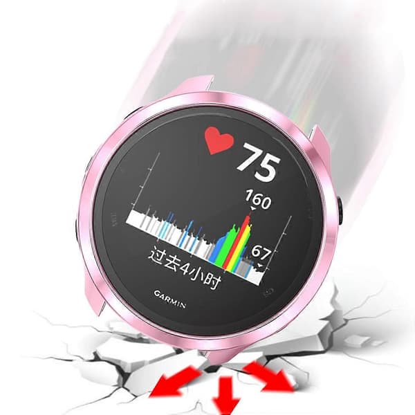 För Garmin Forerunner 245 TPU Elektropläterat Klockfodral (Rosa) (LGL)