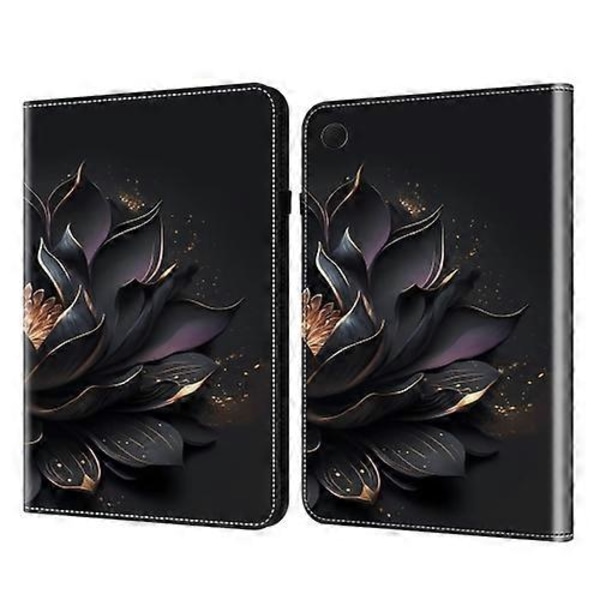 För Samsung Galaxy Tab A9+ Kristalltextur Målat Läder Tablet Fodral LGL Purple Lotus