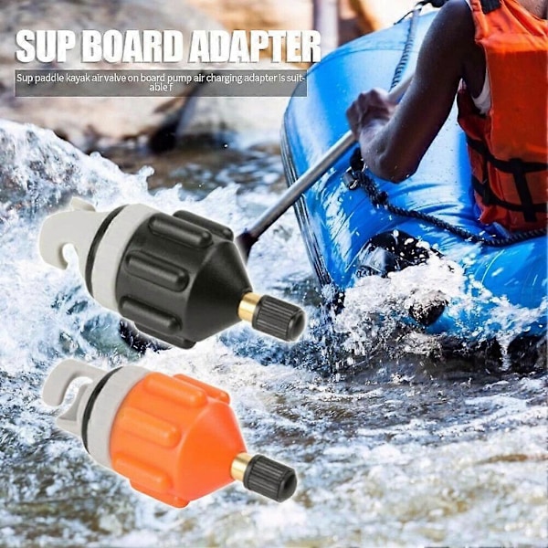 1-2X Luftventiladapter SUP Pump Kompressor Paddleboard Uppblåsbar Båt Bil Auto LGL orange 1pc