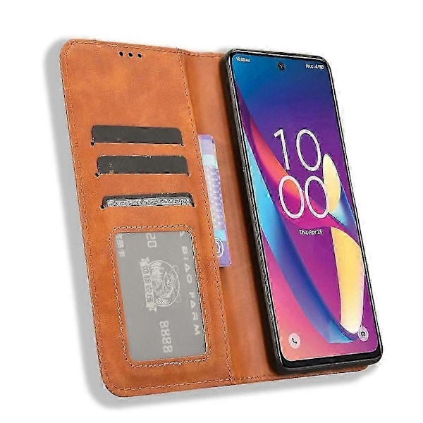 Kotelo sopii TCL 50 XL 5G lompakolle PU-nahka magneettisella sulkimella LGL Brown