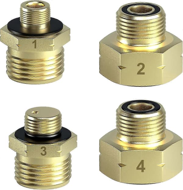 Gaspatronadapter Gasflaskadapter för påfyllning av tyska gasflaskor i EU Utomlands Adapter Gaspatron Tillverkad av mässing Gaspatronadap (LGL)
