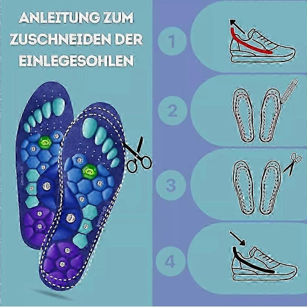 Akusoli Magnetiske Sko Akupressur-innleggssåler for smerter EU35-47(30cm)  LGL 10 10