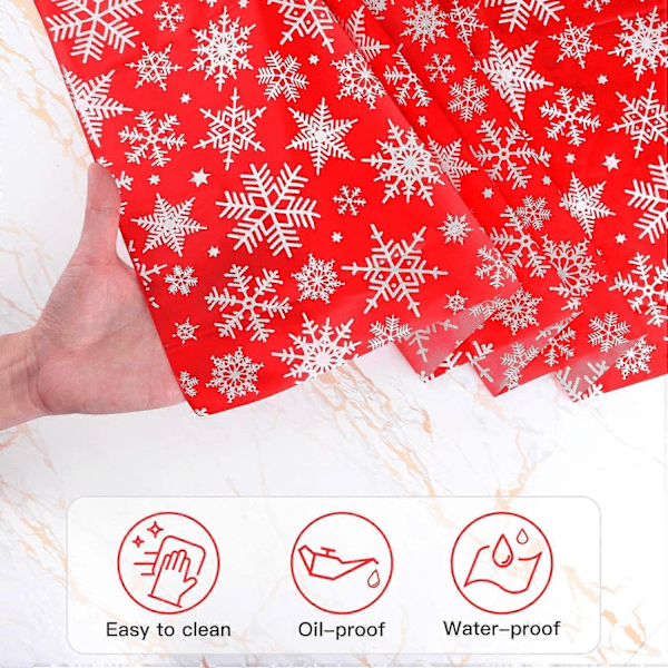 Jul Snöflinga Plast Duk 137 x 274 cm Vinterfest Bordsdukar (LGL)