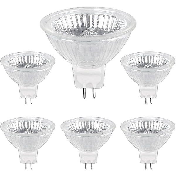 Halogenlampa Gu5.3 50w 12v, 800lm Varmvit 2700k Dimbar, Halogen Spotlightlampa Mr16, 6-pack LGL