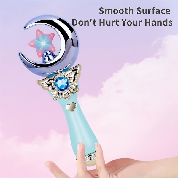 Luminous Princess Stick Magic Fairy Stick Kids Elf Queen Cosplay Wand Sailor Moon Light Anime Wand med lys og musikkrekvisitter[GL] Blue