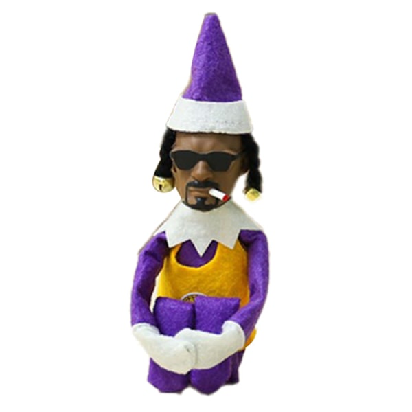 Snoop On A Stoop -tonttunukke Resin Plush -nukke Pehmeä Tuntuma Nukke Leikkikalu Koriste Joulujuhliin Loma Koti Puutarha Sisustus B Purple
