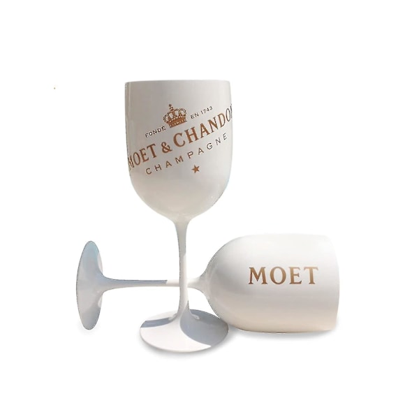 2 stk. Hvide Champagneglas til Moet Plastik Champagneglas Cocktailglas Vinglas Pokalglas Vinglas Champagneglas Guanguan [kk]