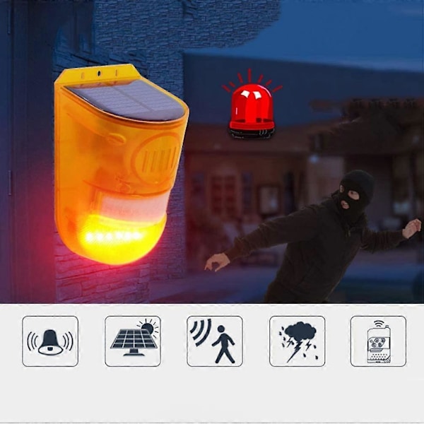 Solar Strobe Advarsels LED Blinkende Byggeplads Sikkerheds Vejlys Alarm Barrikade Trafik Køretøj Signal Fyr Lampe, IP65 (Gul) (LGL)