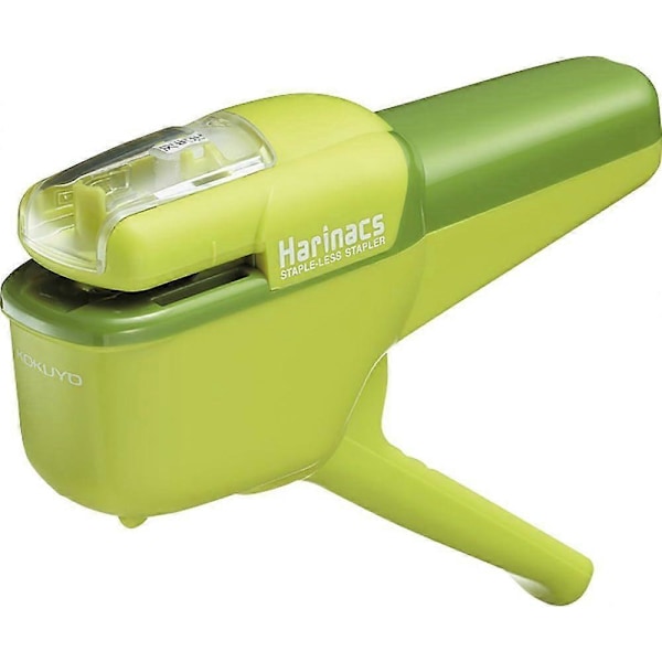 Häftklammerfri Häftapparat, 10 Ark 64gsm Kopieringspapper, Vit, Importerad från Japan (Grön) (LGL)