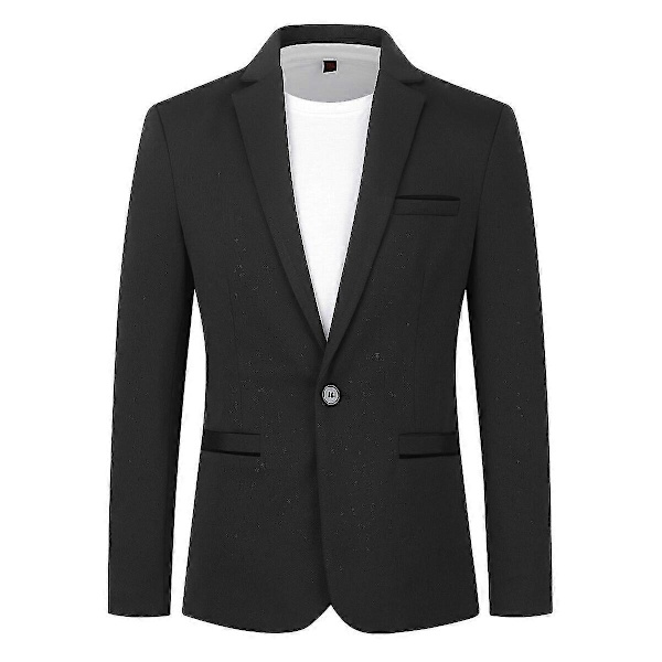Allthemen Miesten Urheilutakki, Miesten Moderni Vapaa-ajan Takki, Slim Business Bleiseri LGL Black 3XL