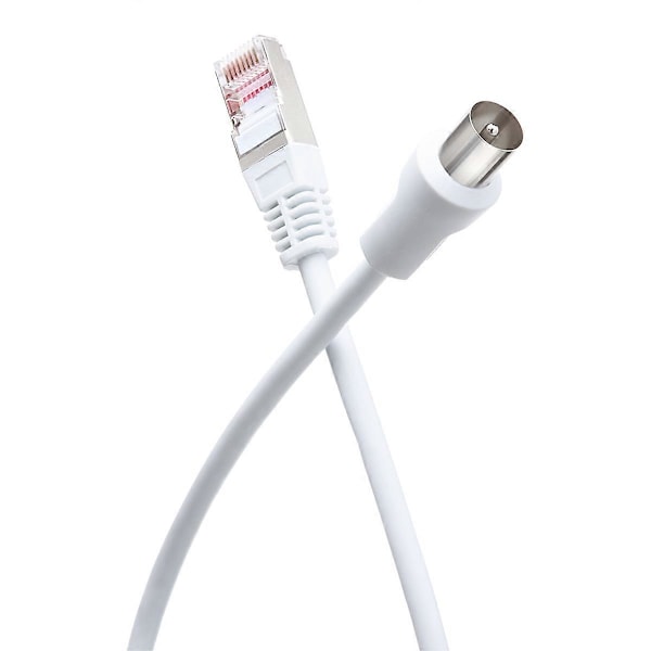 TV-kabel Koaxial 9,52 mm / Ethernet RJ45 CAT8 Hane/Hane 2 m, LGL White
